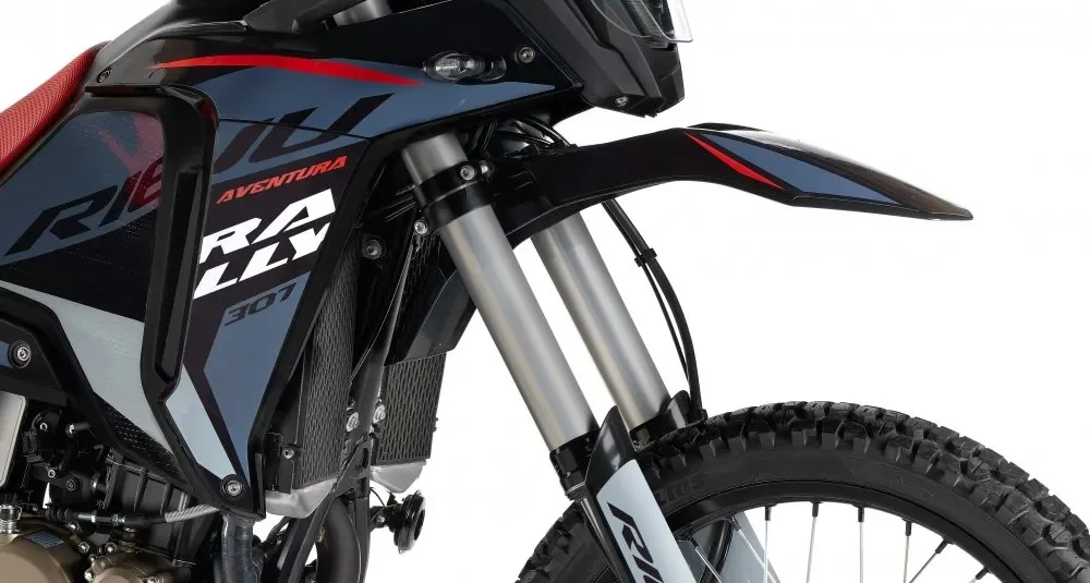43mm upside-down fork with 235mm of fully adjustable travel