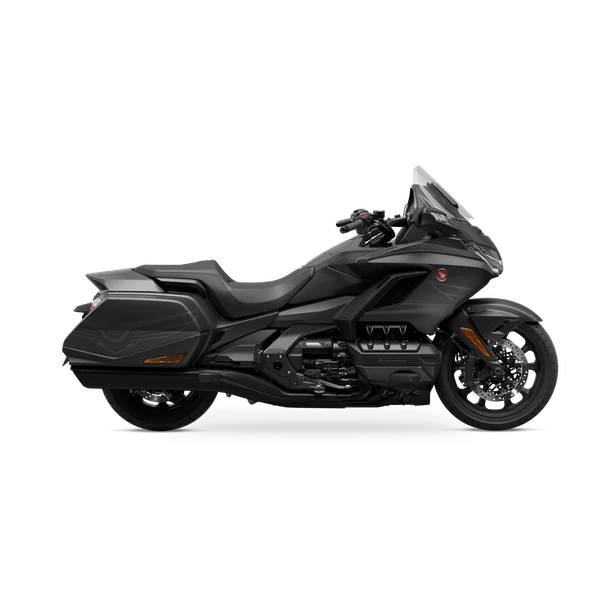Honda Gold Wing in Matte Ballistic Black without top box, studio side profile