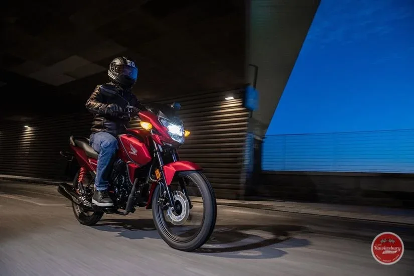 Honda CB125F learner commuter motorcycle, side profile