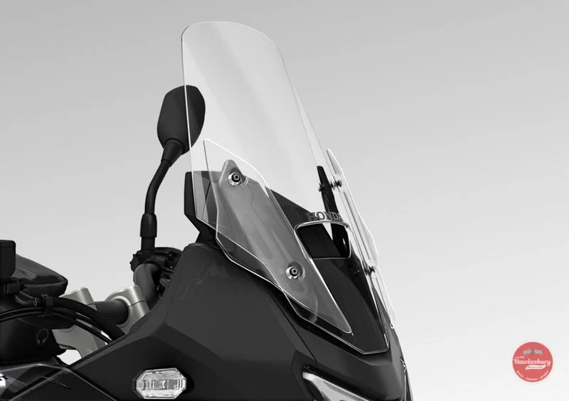 Honda motorcycle windscreen and handlebar with a rearview mirror